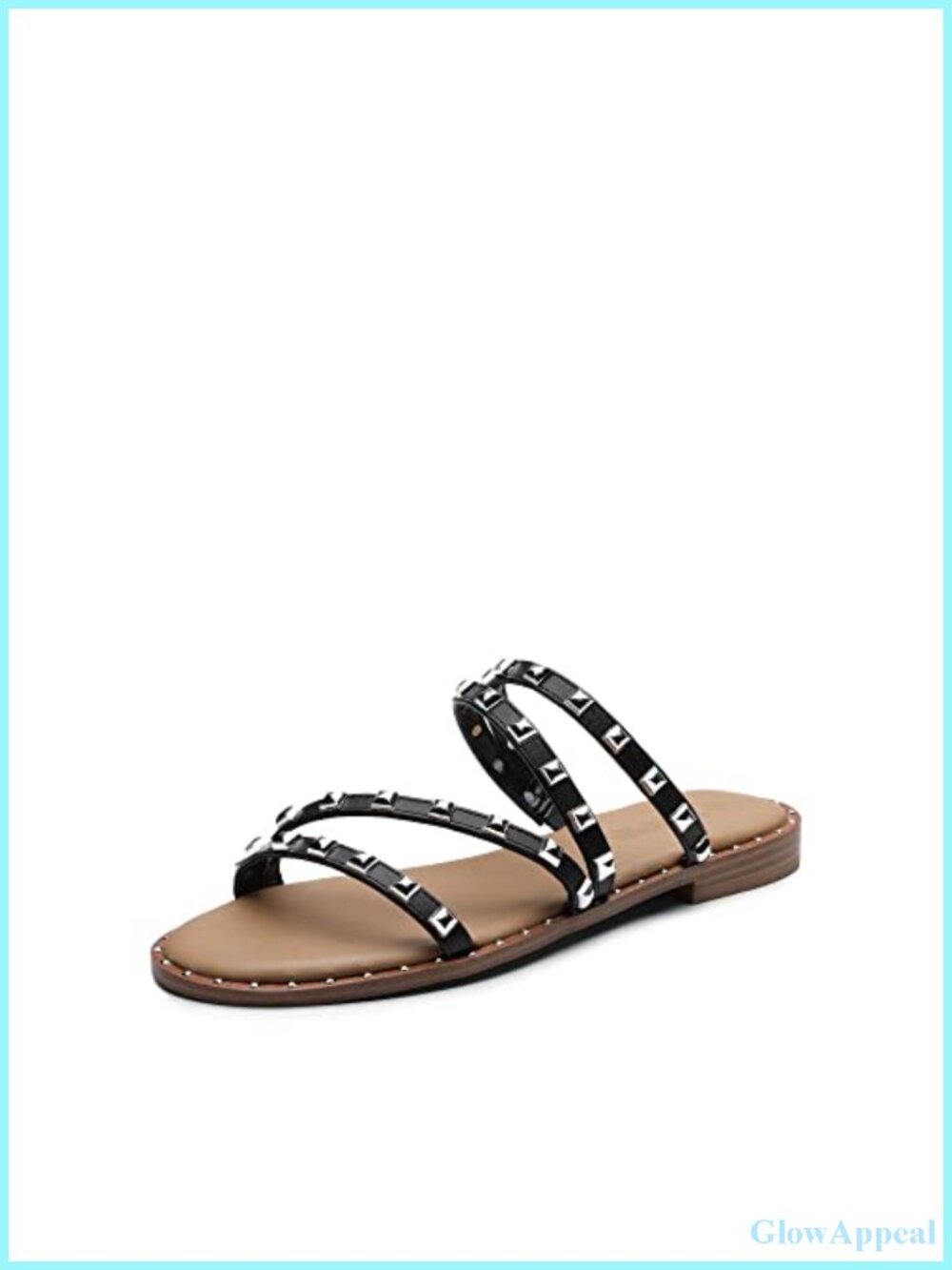 Women's Studded Rhinestone Slide Sandals Memory Foam Comfort